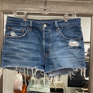 Levi’s  Cutoff Denim Shorts W30 Button Fly Distressed Raw Hem 100% Cotton
